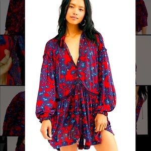 NWT Free People Red Love Letter Tunic L
